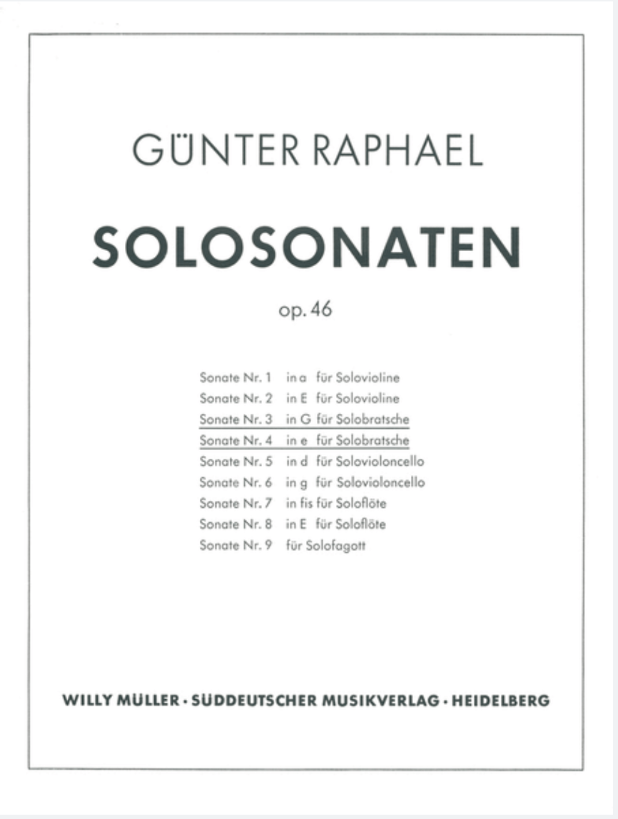 Where to Get Günter Raphael’s Viola Music and the Perks of&nbsp;Fragility